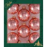Christmas by Krebs 8ct Tea Rose Shiny Glass Christmas Ball Ornaments 2.5" (67mm)