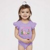 The Juniper Shop Coquette St. Nick's Tree Farm Baby Flutter Sleeve Bodysuit - 18 Month - Lavender - 2 of 3