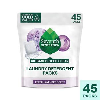 Seventh Generation Fresh Lavender Bio-Enzyme & Mineral Power Laundry Detergent Packs - 45ct
