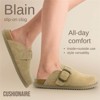 CUSHIONAIRE Women's Blain Genuine Suede Slip-On Clogs with + Memory Foam & Chic Buckle Mule - Comfortable, Non-Slip, Wide Widths Available - 2 of 4