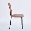 PAGED Upholstered Dining Chairs Set of 4 Contemporary Design Sennit Chair with Powder-Coated Stainless Steel Frame for Living Room - 3 of 4
