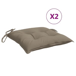 vidaXL Chair Cushion Non Slip Outdoor Patio Seat Cushion Pad Oxford Fabric - Taupe 19.7" x 19.7" x 2.8" 2-Pack - 1 of 4