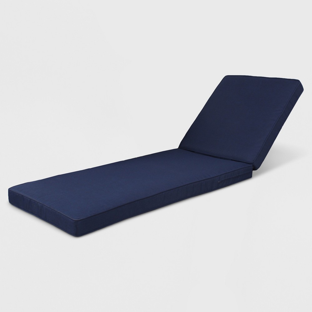 Rolston Outdoor Chaise Lounge Cushion Navy Blue Grand Basket