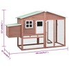 vidaXL Chicken Coop with Nest Box Red and White Solid Fir Wood - 4 of 4