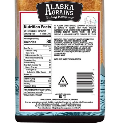 Alaska Grains Denali White Bread - 22.5oz