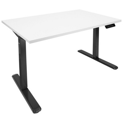 Mount-it! Electric Sit-stand Black Desk Frame With White Tabletop : Target