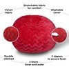 NicBex Faux Fur Bean Bag Chair,3/5 Ft Plush Floor Chair for Kids and Adults with Removable Cover,Filled with Shredded and Memory Foam,Red - 4 of 4