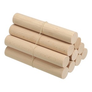 Unique Bargains Unfinished Round DIY Crafts Home Decor Wood Sticks 10 Pcs - 1 of 4