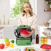 OPUX Double Decker Lunch Box Men Women, Insulated Leakproof Cooler Bag Adult Work, Dual Compartment Pail Tote Boys Girls Kids - 4 of 4
