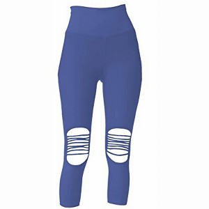 Women's ST Nicholas Ripped Capri Leggings - Phat Buddha - 1 of 2