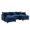 EHMKNP 3-Seat U-Shaped Modern Cloud Couch - Chenille Modular Sectional with Deep Seat, 2 Ottoman & 4 Pillows for Home/Apartment Spaces - 3 of 4