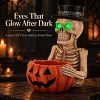 Halloween Skeleton Candy Bowl with LED Glowing Eyes & Top Hat Candle ...