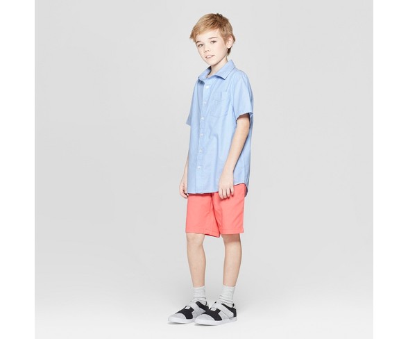 Boys' Short Sleeve Oxford Button-Down Shirt - Cat & Jack&#153; Blue XS