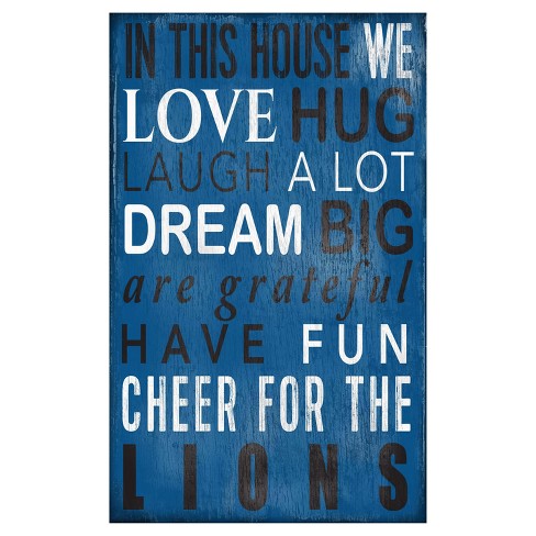 Detroit Lions Distressed 24 x 24 Round Wall Art