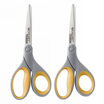 Westcott Titanium Bonded 8 Bent Scissors with Soft Grip Handles