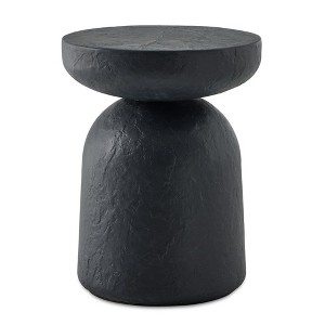 Uttermost Hurlee Outdoor Accent Table Crafted from Glass Reinforced Concrete-Featuring a Beautiful Black Slate Textured Finish - 1 of 3