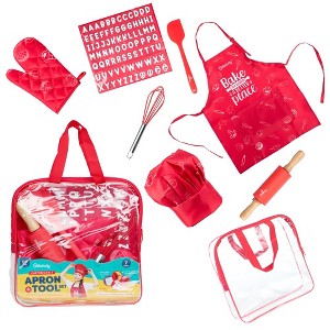 Baketivity Kids Chef Hat and Apron Set for Boys & Girls - One Size Fits All (Adjustable) - Premium, Washable Kids Apron and Chef Hat Set for Cooking - 1 of 4