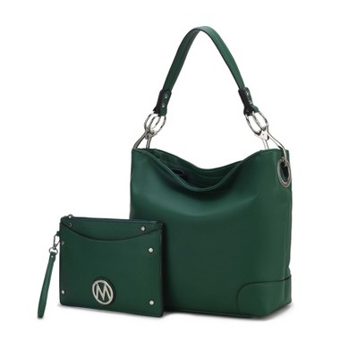 MKF Collection Viviana Vegan Leather Hobo Bag with Matching Wristlet by Mia K