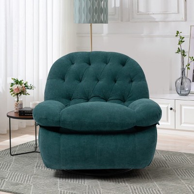 Modern Accent Chair, Swivel Recliner Chair Sofa with Massage and Heat, 8 Point Massage Chair, Multi-Use Rotatable Massage Chair-Coolbibila