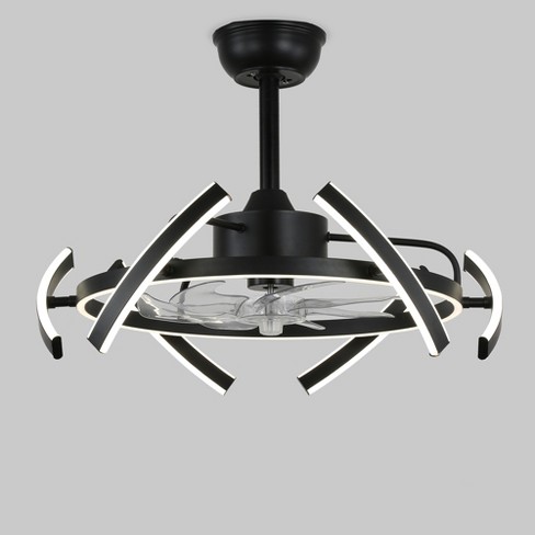 Bella Depot 24" Modern Black LED Ceiling Fan with Dimmable Light, 6-Speed Reversible with Remote and APP Control - image 1 of 4