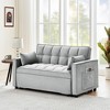TiranisuBest Grey 3-in-1 Sectional Sofa Bed with Pull-Out Function, Adjustable Backrest, and Side Pocket, Ideal for Compact Spaces - 2 of 4