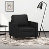 vidaXL Black Faux Leather Sofa Chair - Sturdy Metal Frame - Comfortable Padded Seat and Armrest - Modern Design - 2 of 4