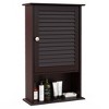 Yukimo Bathroom Wall Mount Storage Cabinet, Single Door with Height Adjustable Shelf, 16.5" x 6.5" x 27.5", Grey/White/Brown - 3 of 4