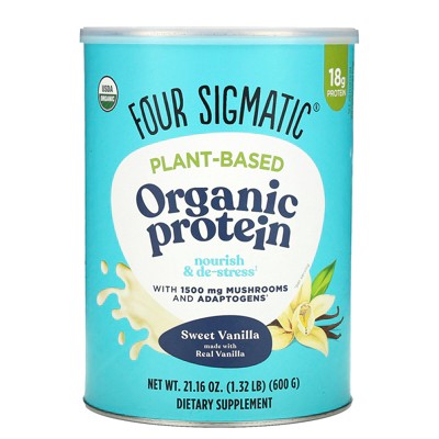 Four Sigmatic Plant-Based Organic Protein , Sweet Vanilla, 1.32 lb (600 g)