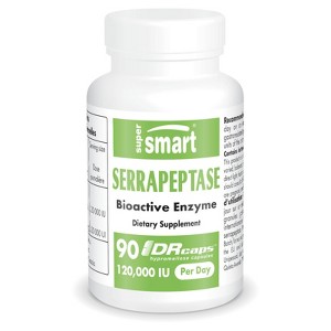 SuperSmart Serrapeptase 120000IU per Day - Bioactive Proteolytic Enzyme - Serratia Peptidase Supplement | Non-GMO & Gluten Free - 90 DR Capsules - 1 of 1