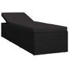 vidaXL Sun Lounger with Cushion and Tea Table Poly Rattan Black - 4 of 4