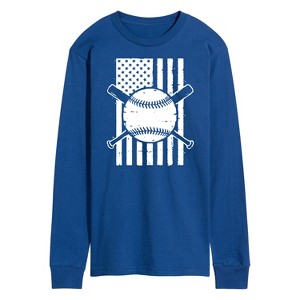 Men's - Instant Message - Baseball Flag Long Sleeve Graphic T-Shirt - 1 of 4