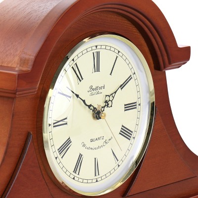 Mahogany Cherry Oak Mantel Clock with Roman Numerals