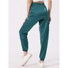 INSPIRE CHIC Women's Satin Drawstring Elastic High Waist Shiny Silky Cargo Pants - 4 of 4