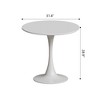 CAVINAS Dining Table Round Dining Table Bar Table with Pedestal Base for Kitchen, White - 2 of 4