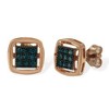 Haus of Brilliance Rose Plated Silver Rose Cut Treated Diamond Stud Earring - 3 of 4