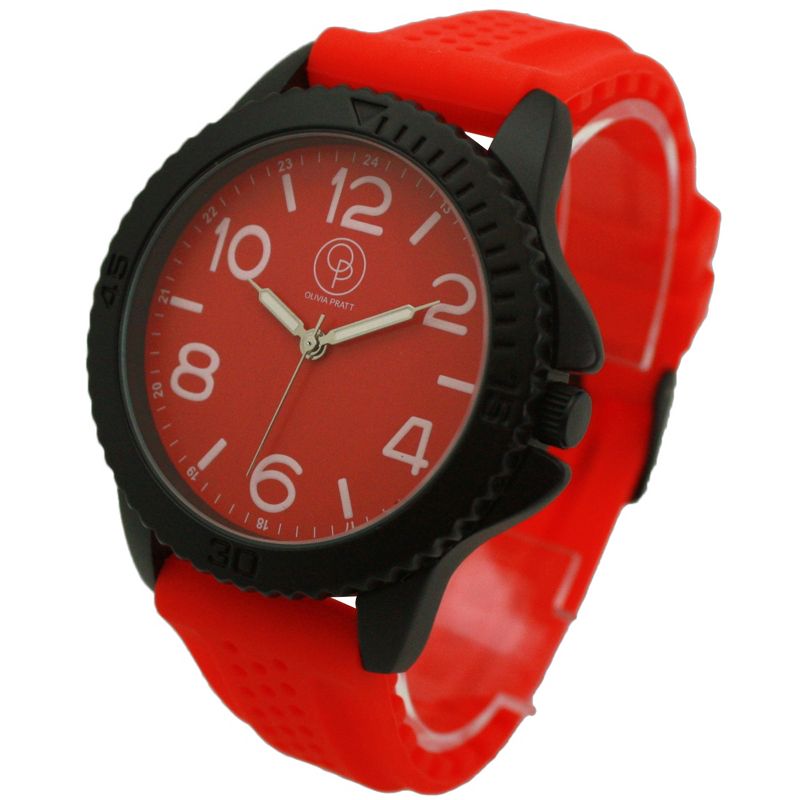 Olivia Pratt Silicone Solid Colors Sporty Everyday Men Watch, 4 of 5