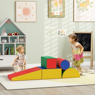 Runesay 5 Piece Climb and Crawl Activity Play Set, Baby Soft Play Set, Foam Climbing Blocks