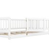 TopComfy Beds Twin Size Floor Bed with Slats Floor Bed with Fence and Door Kids Bed Twin Size Wood Floor Bed for Kids, White, 80.71"*16.34"*5.51" - 3 of 4