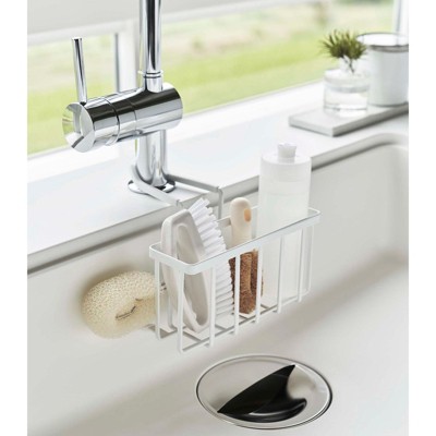 Black Steel Faucet-Hanging Sponge Caddy
