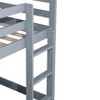 Sapphtopaz Twin Over Twin Wood Bunk Bed with Ladder & High Guardrail,Space-Saving Floor Bed for Kids Bed Frame with Slats for Bedroom - 4 of 4