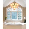 PAKOKULA Modern 13-Light Gold Cluster Bubble Chandelier with Globe Frosted Glass Shades - 4 of 4