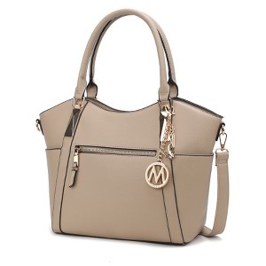 MKF Collection Janise Solid vegan Leather Women's  Tote Bag by Mia K- Taupe - 1 of 4