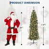 6/7.5/9/12ft Pencil Artificial Christmas Tree with LED Lights, Mixed PVC Flocked, Slim Prelit Tree, Easy Assembly, Indoor Outdoor Holiday Decoration - 2 of 4