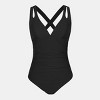 Women's Plunge Paneling Cross Tie Back One Piece Swimsuit - Cupshe - image 3 of 4