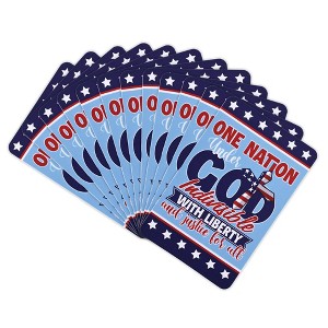 Dicksons One Nation Under God, Red/White/Blue 3.8 x 2.5 Inch Laminated Cardstock Pocket Card Bookmark; Pack of 12 - 1 of 3