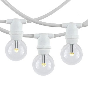 Novelty Lights 25 Feet Heavy Duty Light Strings and Sets with 25 In-Line E12 Sockets, White Wire PVC Stringer, 12" Spacing, End-To-End Connectable - 1 of 4