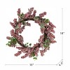 Chery Life 18x18x4.5" Timeless Red Frosted Berry Wreath for Christmas - 3 of 4