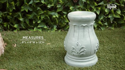 12" Tall Green Polyresin Roman Column Gazing Globe Stand