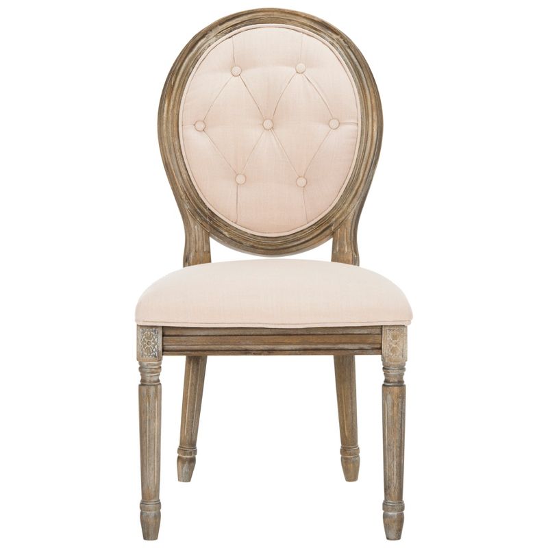 Holloway Tufted Oval Side Chair (Set of 2) - Beige/Rustic Oak - Safavieh., 3 of 10