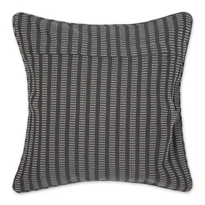 Slate Gray 18" x 18" Cotton Striped Euro Pillow Covers